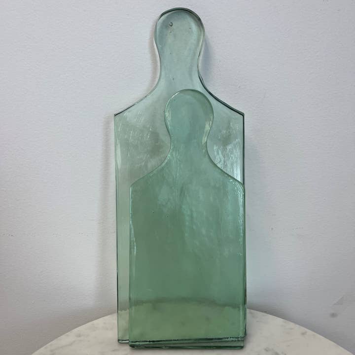 Med. Rectangular Recycled Glass Serving Board Dia 5" Green for wholesale on Faire