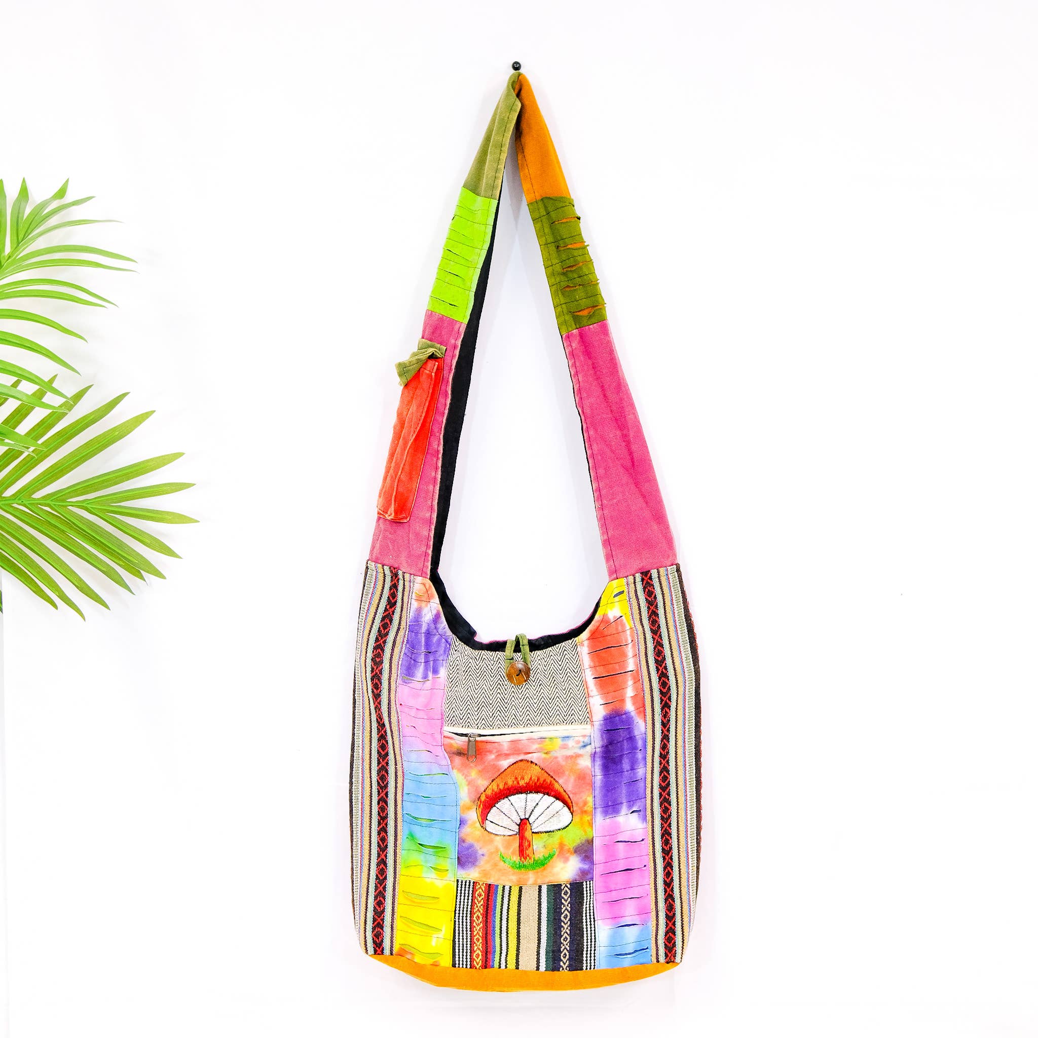 Karma Nepal Crafts - Wholesale Messenger Bag - Women's - Patchwork Mushroom Design Messenger Bag8