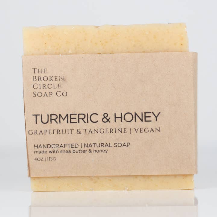 Turmeric & Honey Soap | Vegan | Hyperpigmentation for wholesale by The Broken Circle Soap Co