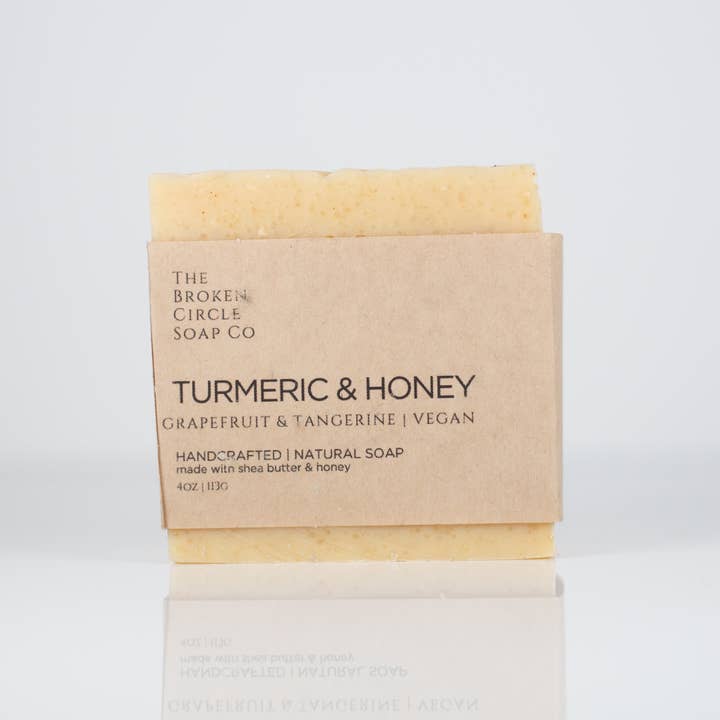 Turmeric & Honey Soap | Vegan | Hyperpigmentation for wholesale by The Broken Circle Soap Co
