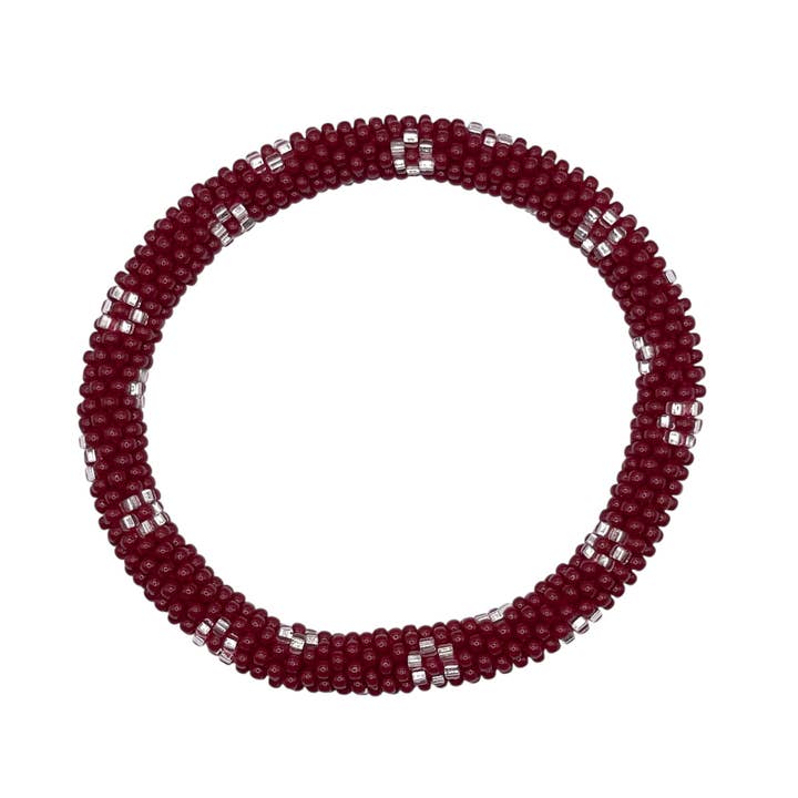 Nepal Mission-Burgundy & Silver Flowers for wholesale by Noble Venture