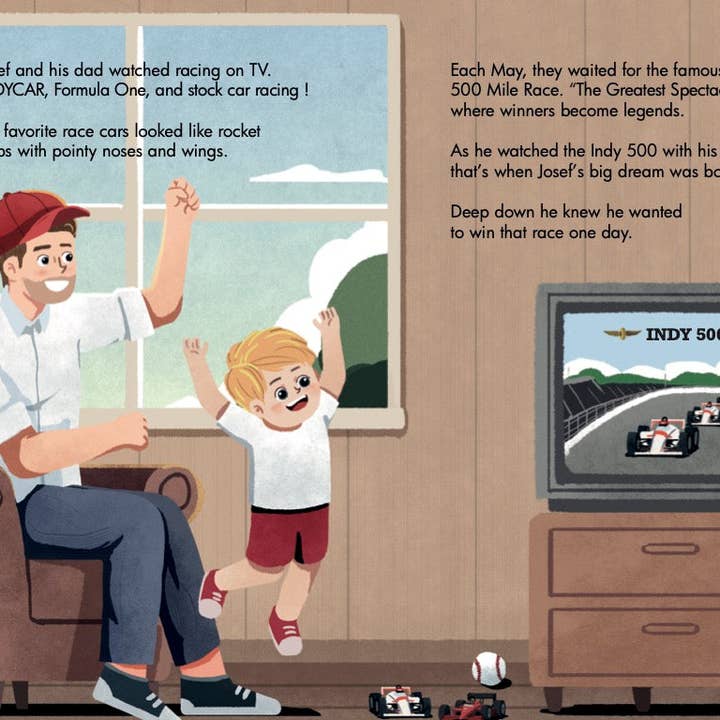 Red Racer Books - Vente Livre pour enfants de maternelle (de 3 à 5 ans) - Le grand rêve de Joseph : une histoire de l'INDY 500 - Livre pour enfants à couverture rigide3