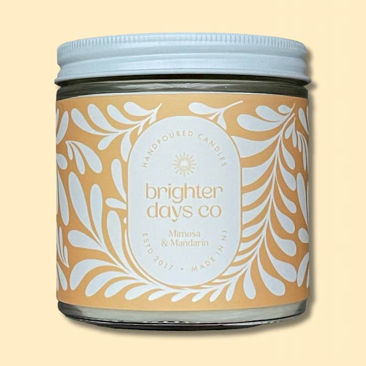 Vela de Soja “Mimosa e Mandarim” em pavio de madeira por atacado de Brighter Days Co.