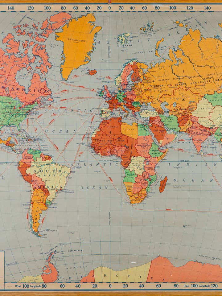 World Map 1953 for wholesale by Print Collection