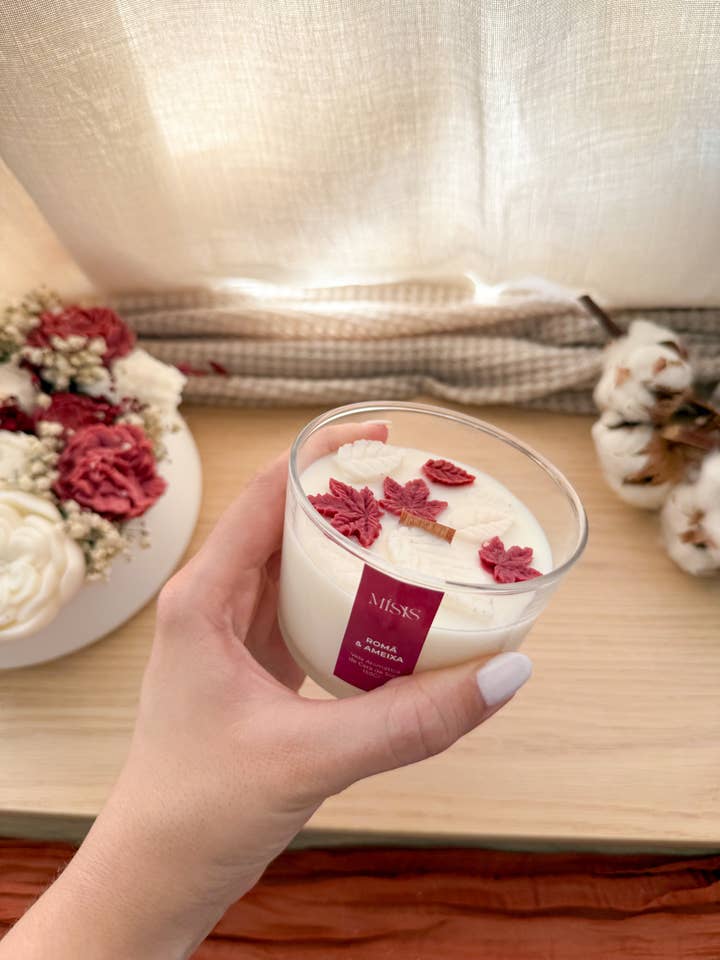 Sojawachskerze - Granatapfel und Pflaume | 150g für den Großhandel von Mísis Handmade Home decor