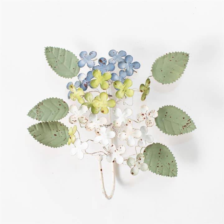 Wall Hook - Dainty Hydrangea (Pk/04) for wholesale by Audrey's Home & Gift