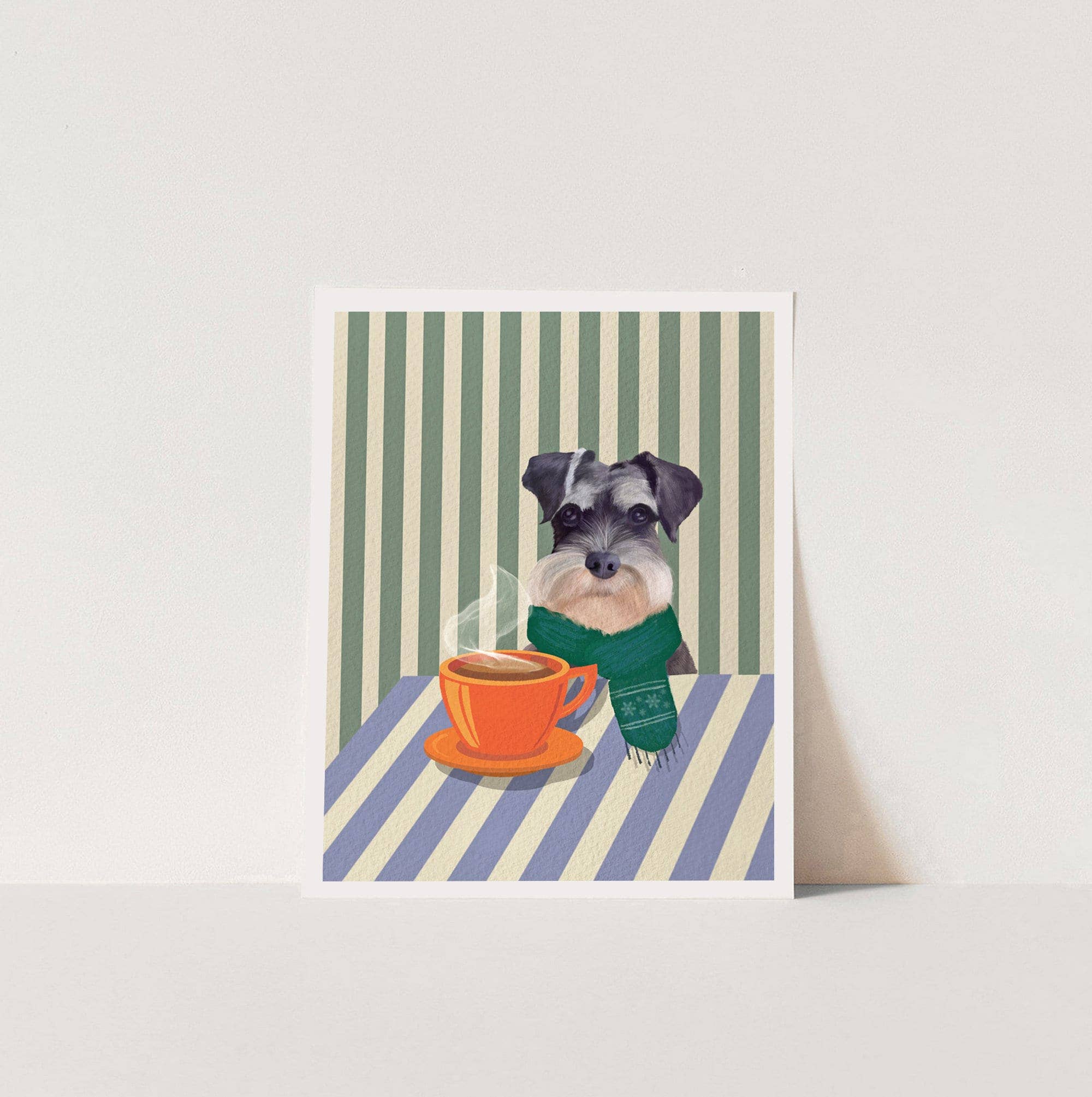 Pawssionate Art - Wholesale Art Print - Coffee Lover Schnauzer Art Print1