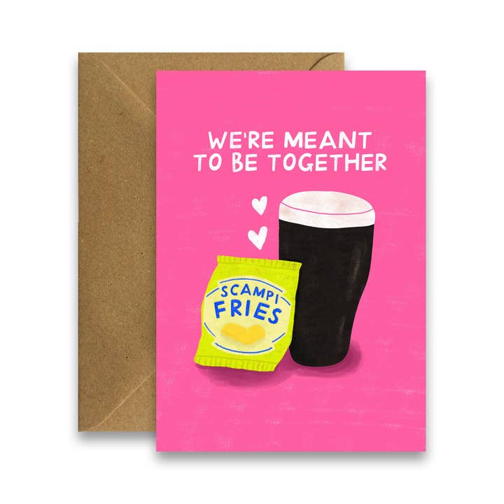 Guinness & Scampi Fries - Cartão de Amor Irlandês por atacado de By Claire Schorman