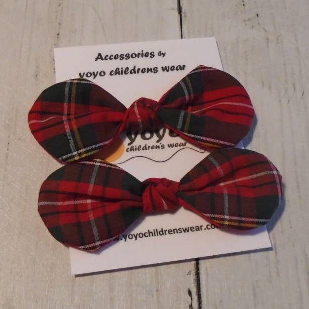 Stewart Tartan Hair Bobbles for wholesale by Yoyo Children's Wear