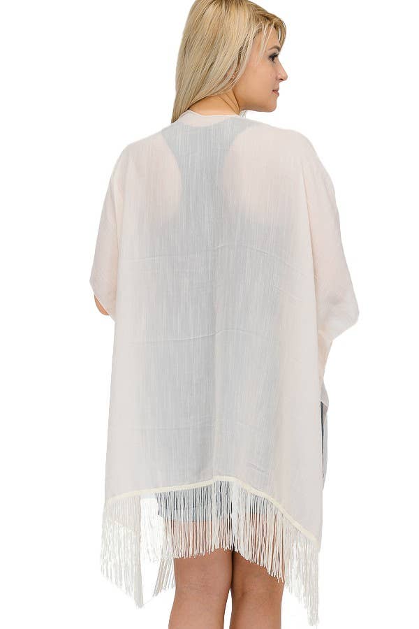 Cap Zone - Wholesale Kimono - Women's - Solid Chiffon Cover Up Kimono8