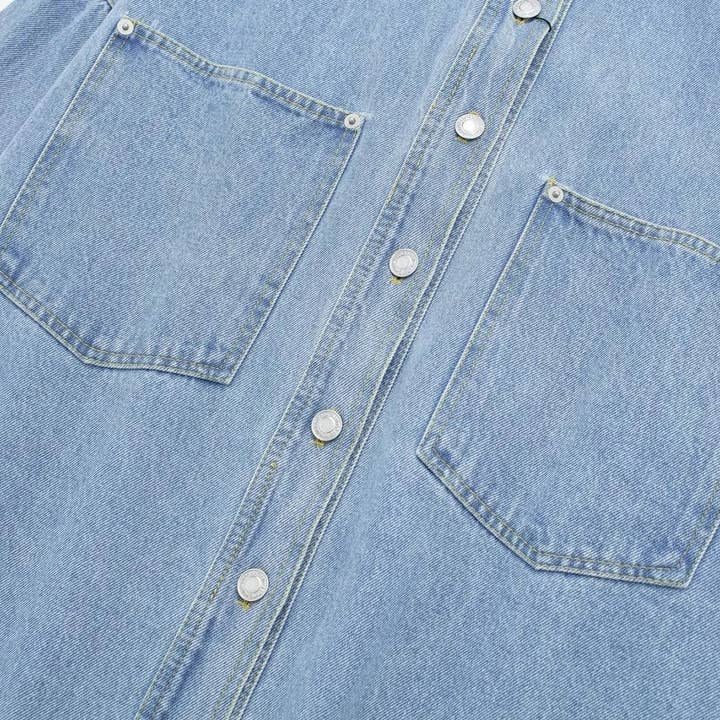 As Shown European Summer Denim Shirt Jacket Chic Cool for wholesale on Faire14