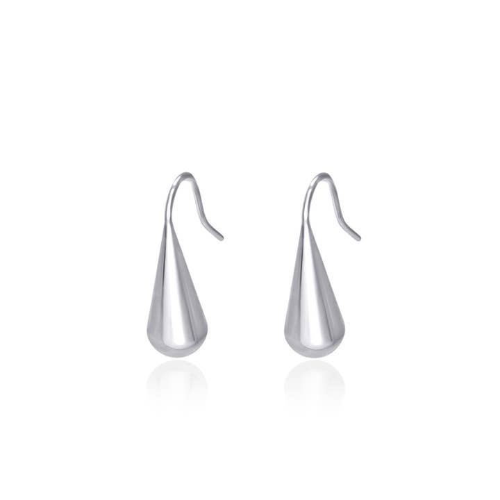 EP 90 stainless steel silver color water drop earrings for wholesale by COPPER ARTS INC.