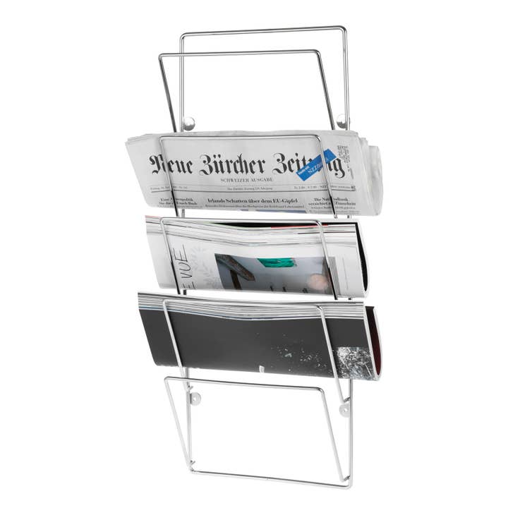 Porte-revues rack mural "Paper Collector" - chrome pour la vente par tout simplement