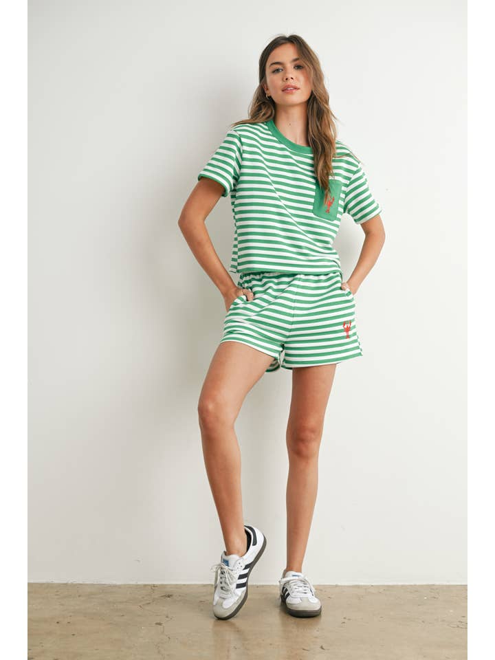 BUTTERMELON – Engroshandel Shorts – Kvinder – Garteriserede Stribede Shorts - BMP766111