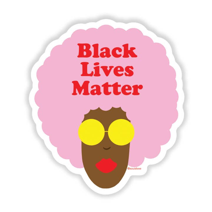 BLM Pink Hair Sticker for wholesale by xou