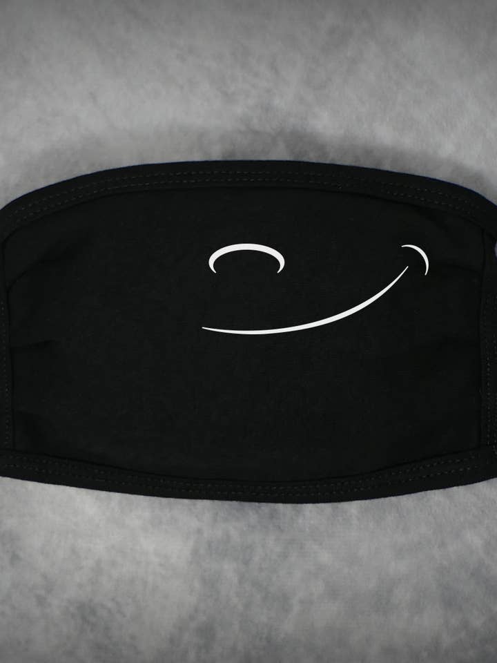 Smirk - Adult Face Mask (Black) for wholesale by 24-7 Daddyhood