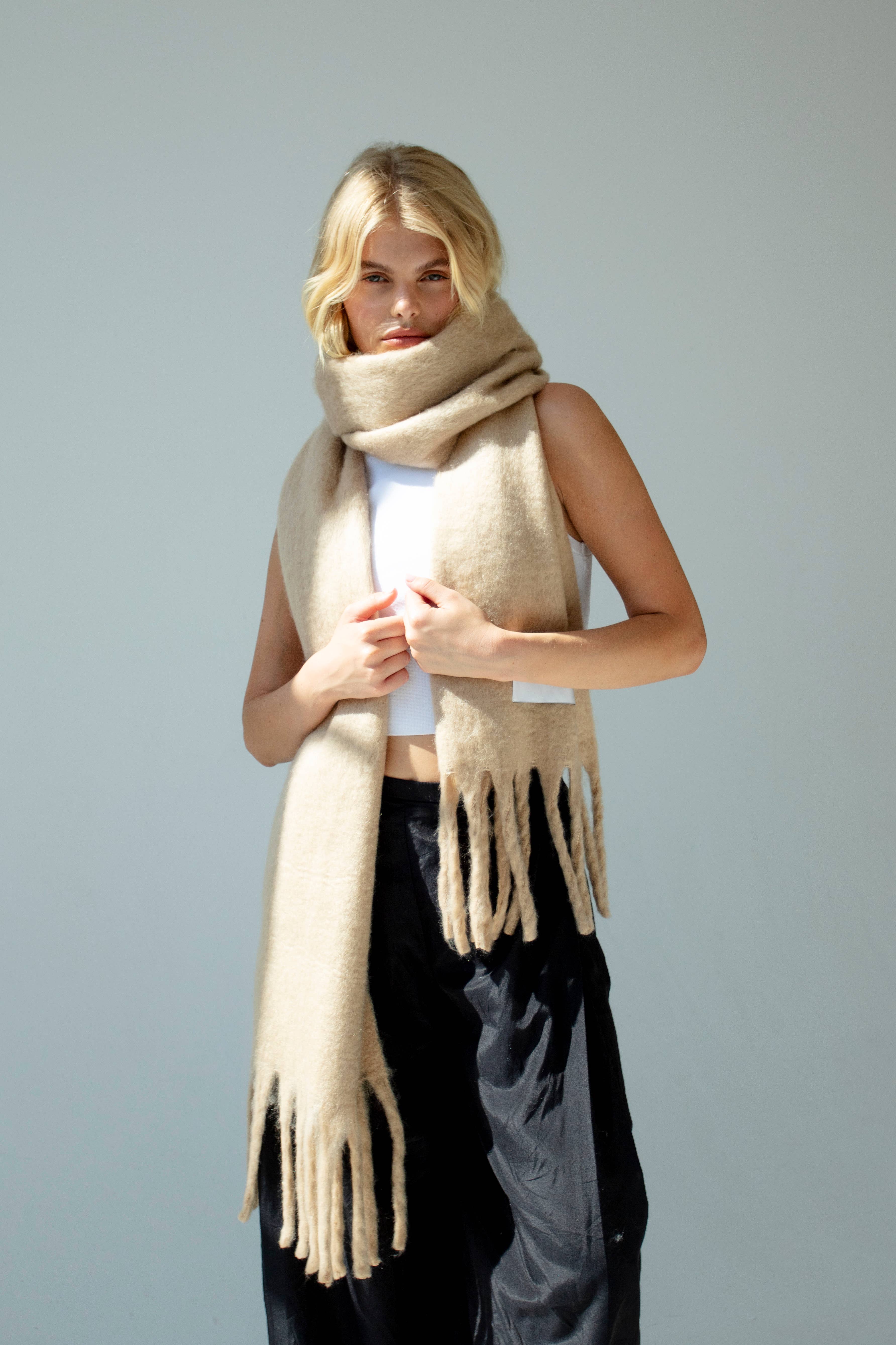 Arctic Fox & Co. - North America - Wholesale Scarf - Women's - The Reykjavik Scarf - 100% Recycled - Pinecone Beige4