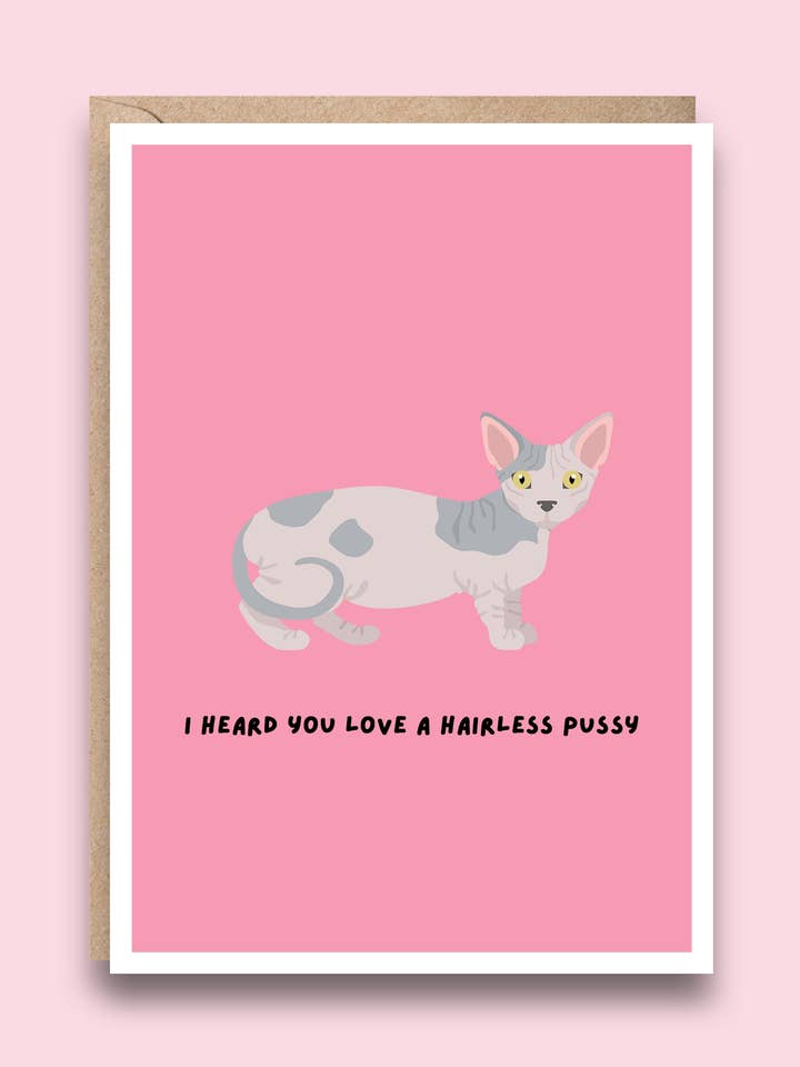 Hairless Pussy - 100% Recycled Card for wholesale by Mind The Wrap