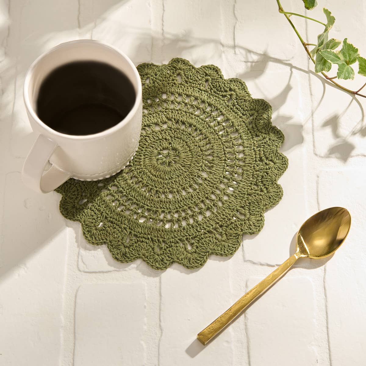Split P - Wholesale Trivet - Addison Crochet Trivet - Matcha Green1