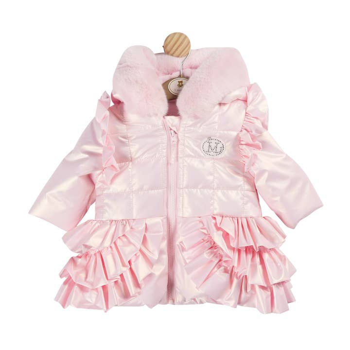 Mintini Baby - Vendita all'ingrosso Cappottino - Neonati - Cappotto rosa in pelliccia irredescente