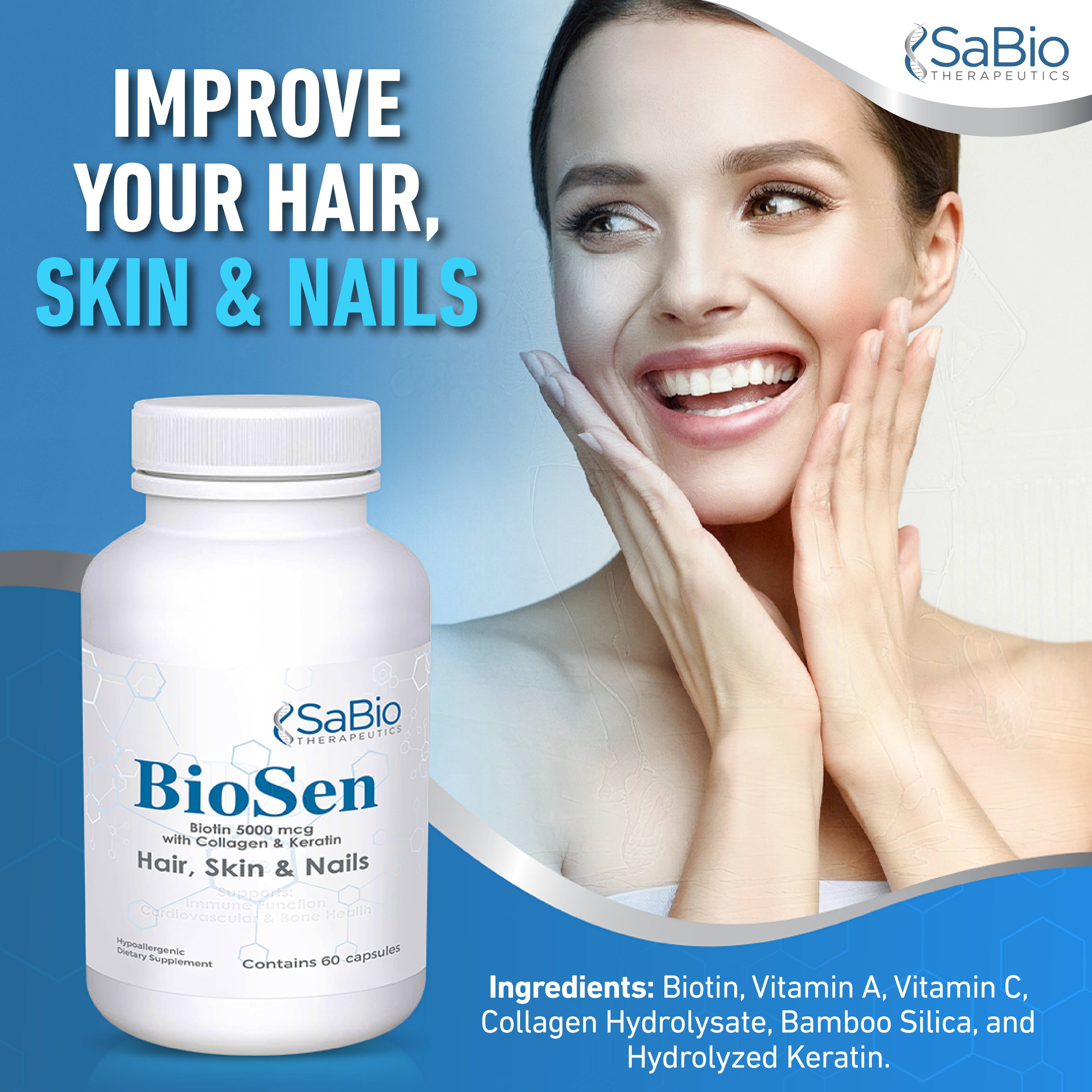 SaBio Therapeutics - Wholesale Oral Supplement/Vitamin - BioSen - Skin, Hair, & Nail Support2