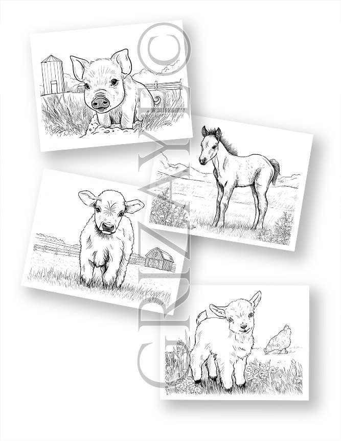 Grizaye - Wholesale DIY Craft Kit - Watercolor Kit: Farm Babies4