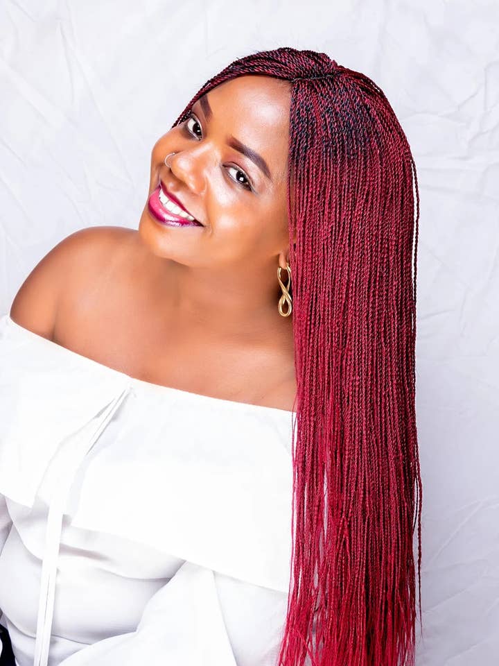 Braided Wig - Maroon for wholesale by Exekutie Braided Wigs