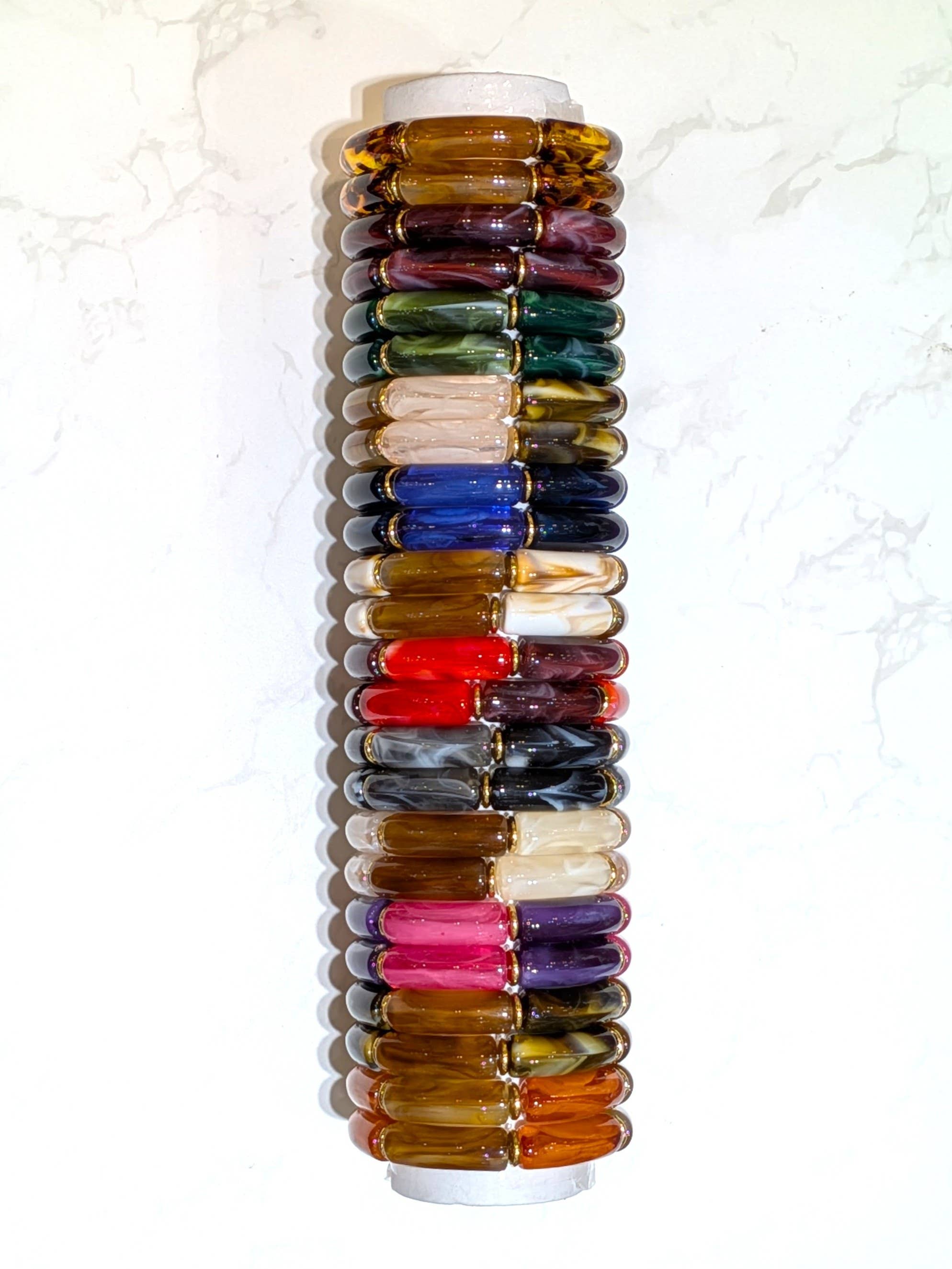 LOLO & YAYA - Wholesale Link & Chain Bracelet - Set of 24 elastic bracelets at 4.40 on free display stand0