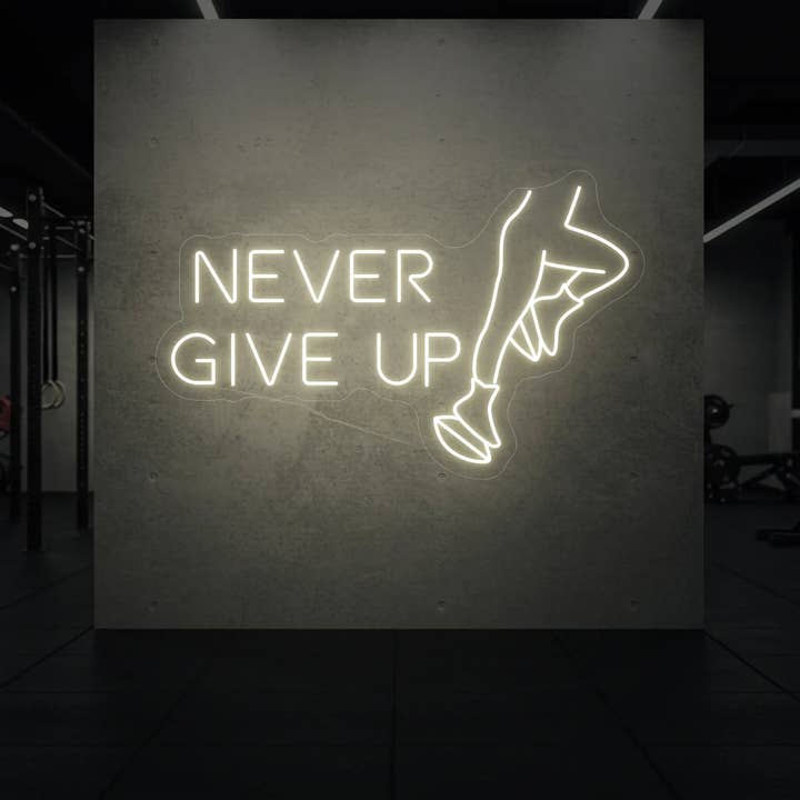 ENSEIGNE NÉON JAMAIS ABANDONNER pour la vente par Light Your Way