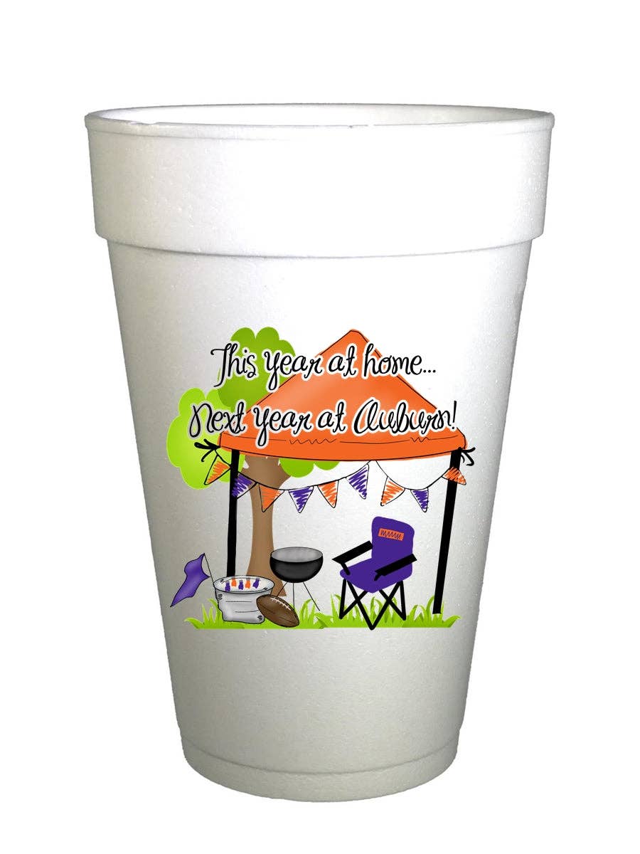 Preppy Mama - Wholesale Disposable Cup - Auburn Homegating Cups for Covid Styrofoam Tailgating Cups
