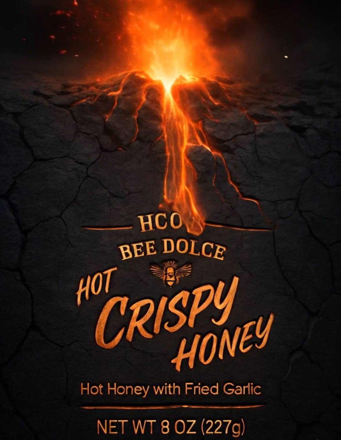 Hot Crispy Oil – Engroshandel Honning – HCO+Bee Dolce Hot Crispy Honey - krydret honning med sprød hvidløg1