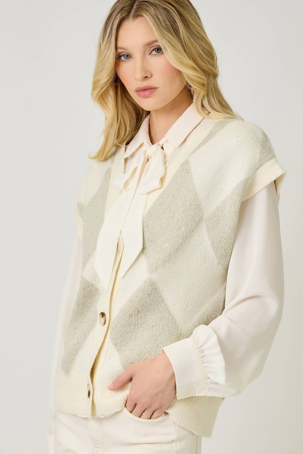 Mystree – wholesale Sleeveless sweatshirts – Women′s – 61140 Argyle Sweater Vest11