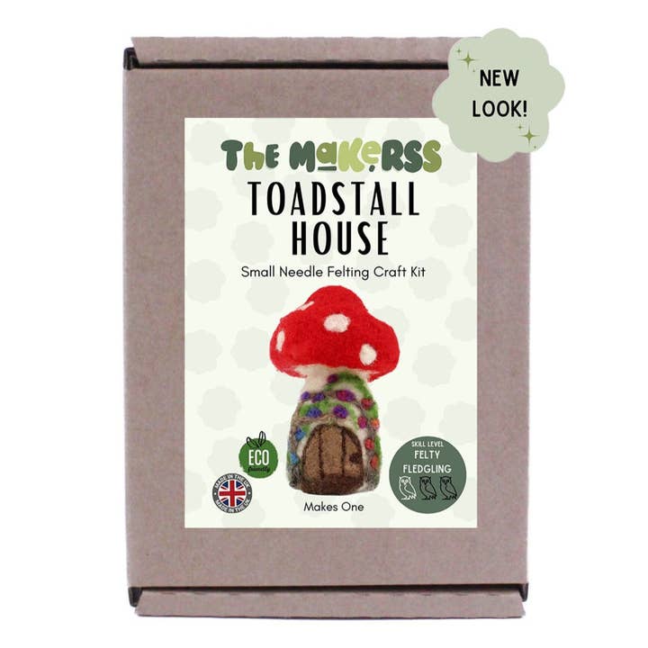 The Makerss - Wholesale Craft Sewing Kit - Small Toadstool House Small Needle Felt Kit1