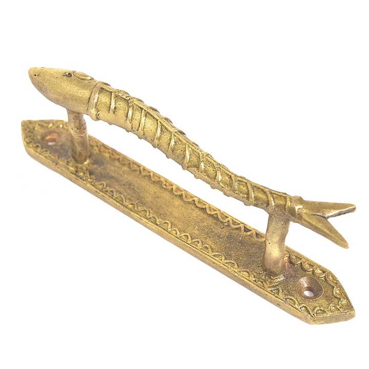 Gold 1 Piece Brass Fish Vintage Kitchen Cabinet Handles (Gold) for wholesale on Faire
