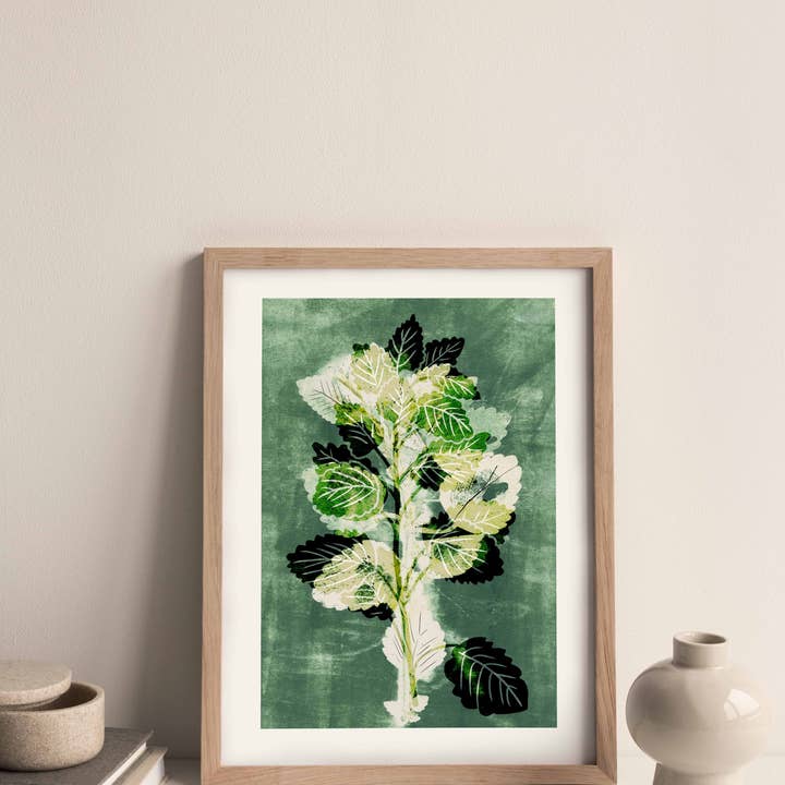 Lemon Balm Herb Print for wholesale by The Hatched Line