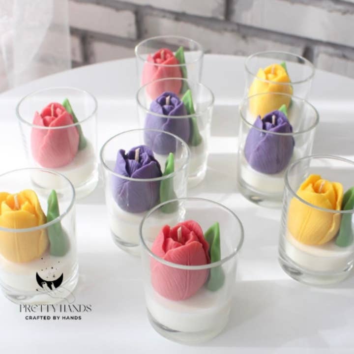 Tulip Soy Candles (Trio) | Handmade Candle | Soy Candle for wholesale by Pretty Hands