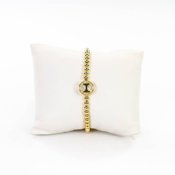 Savvy Bling - Wholesale Beaded Bracelet - Initial Simulated Diamond Bracelet8