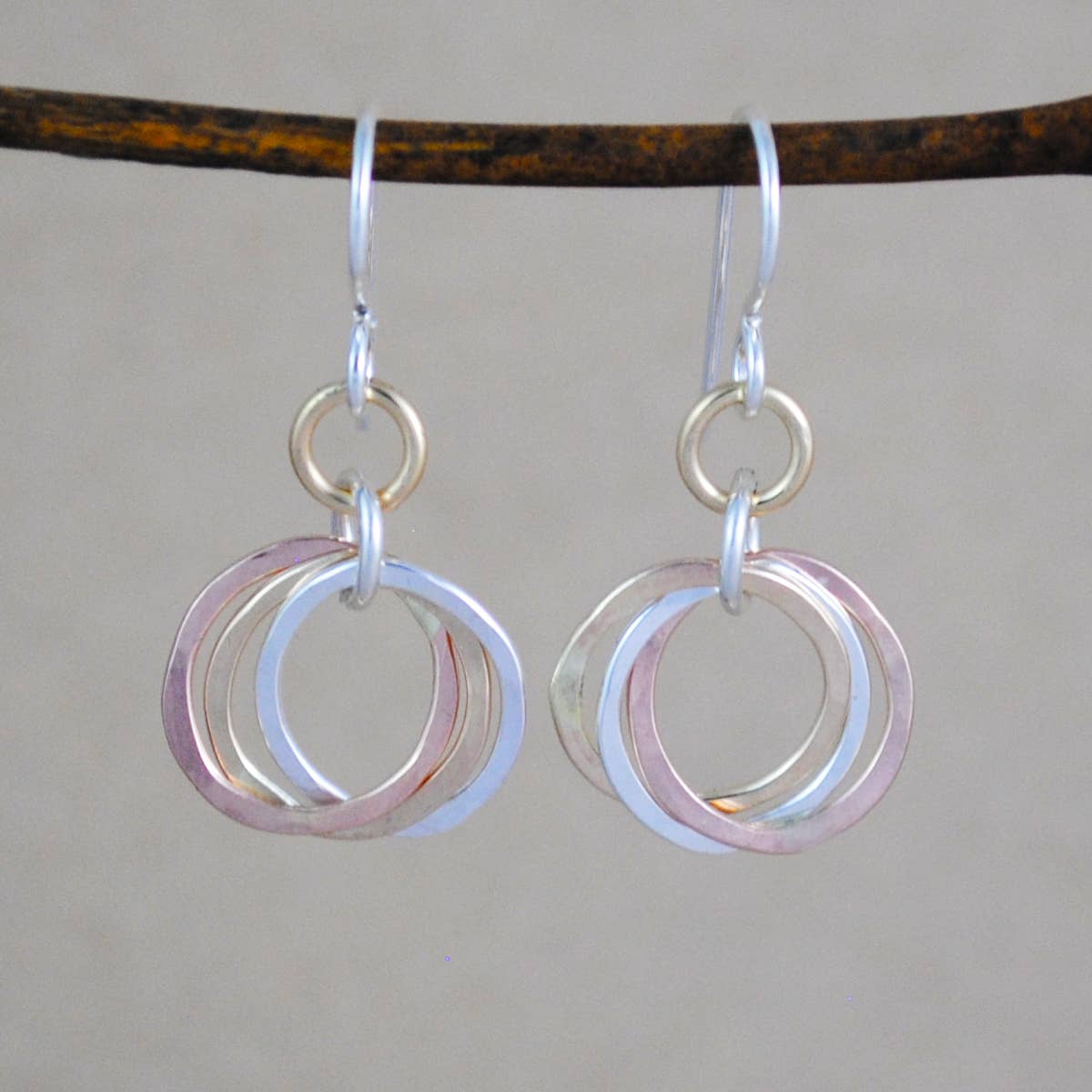 Cameron Kruse Designs - Wholesale Dangle Earrings - Mini Trio Earrings - mixed metals