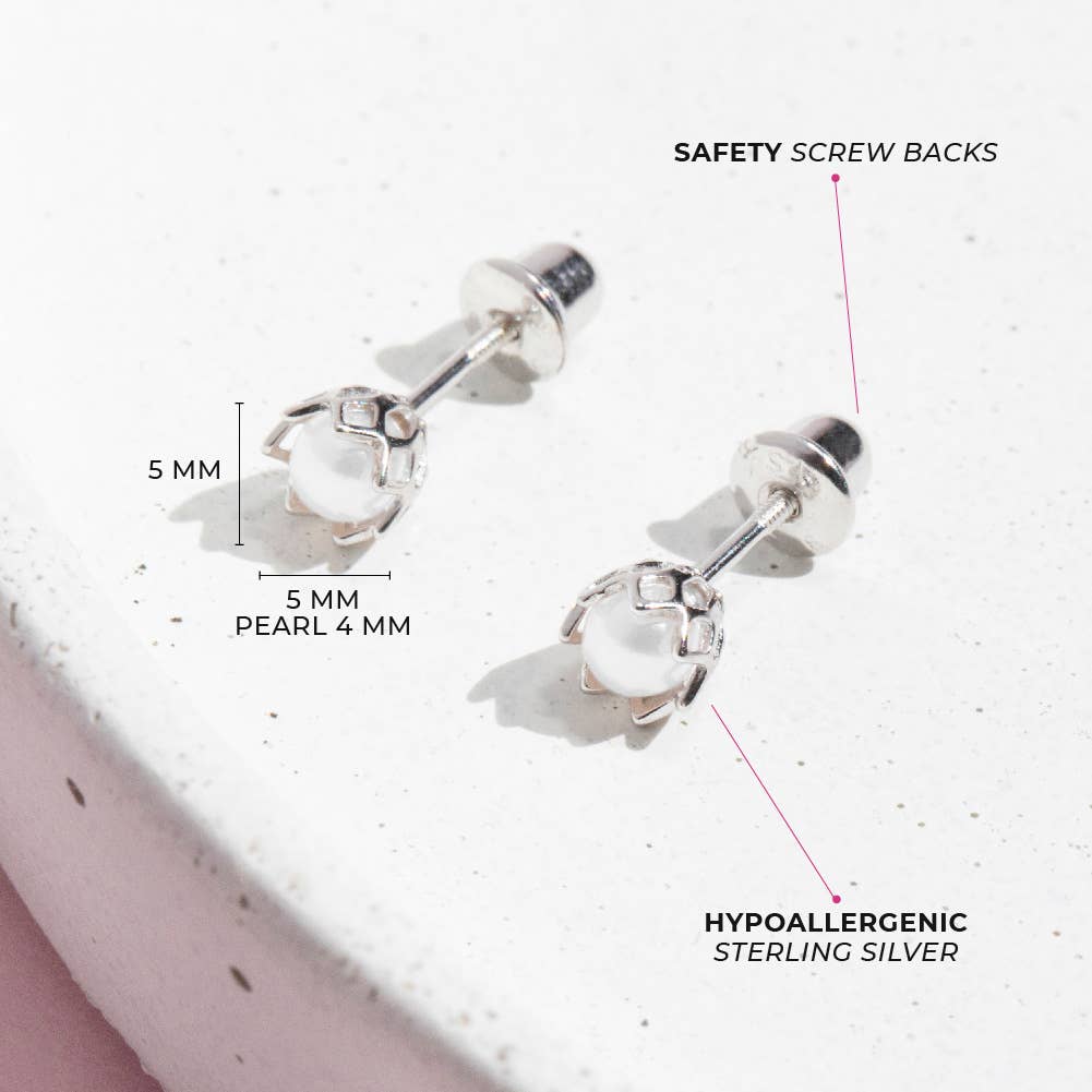 In Season Jewelry - Vendita all'ingrosso Orecchini - Bambini - Orecchini per bambini a forma di cestino di perle da 5 mm10