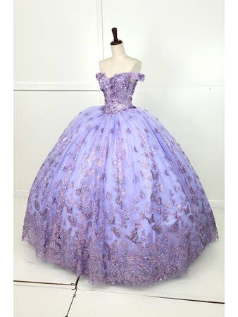 Chicas - Wholesale Gown - Women's - Glitter and Sequin Butterfly Quinceanera Dress CHF3103