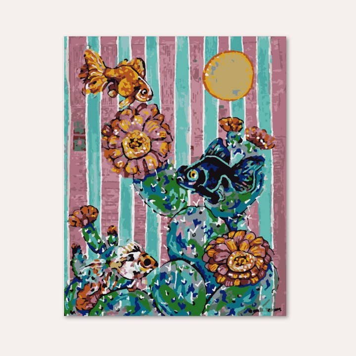 Heather Freitas - Wholesale DIY Craft Kit - Cactus Goldfish - Paint by Numbers Kit2