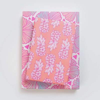 Wrappily Eco Gift Wrap Co. - Wholesale Flat Wrap - Pineapple Blush • Double-sided Eco Wrapping Paper • Everyday