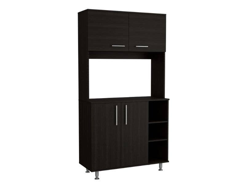 TUHOME FURNITURE - Vente Rangements/organisateurs de cuisine - Buffet de cuisine 95 avec quatre pieds, placard double porte, trois étagères8