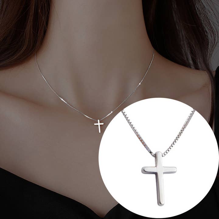 Collar con forma de cruz simple, joyería minimalista para uso diario para venta al por mayor de Gemscape UK