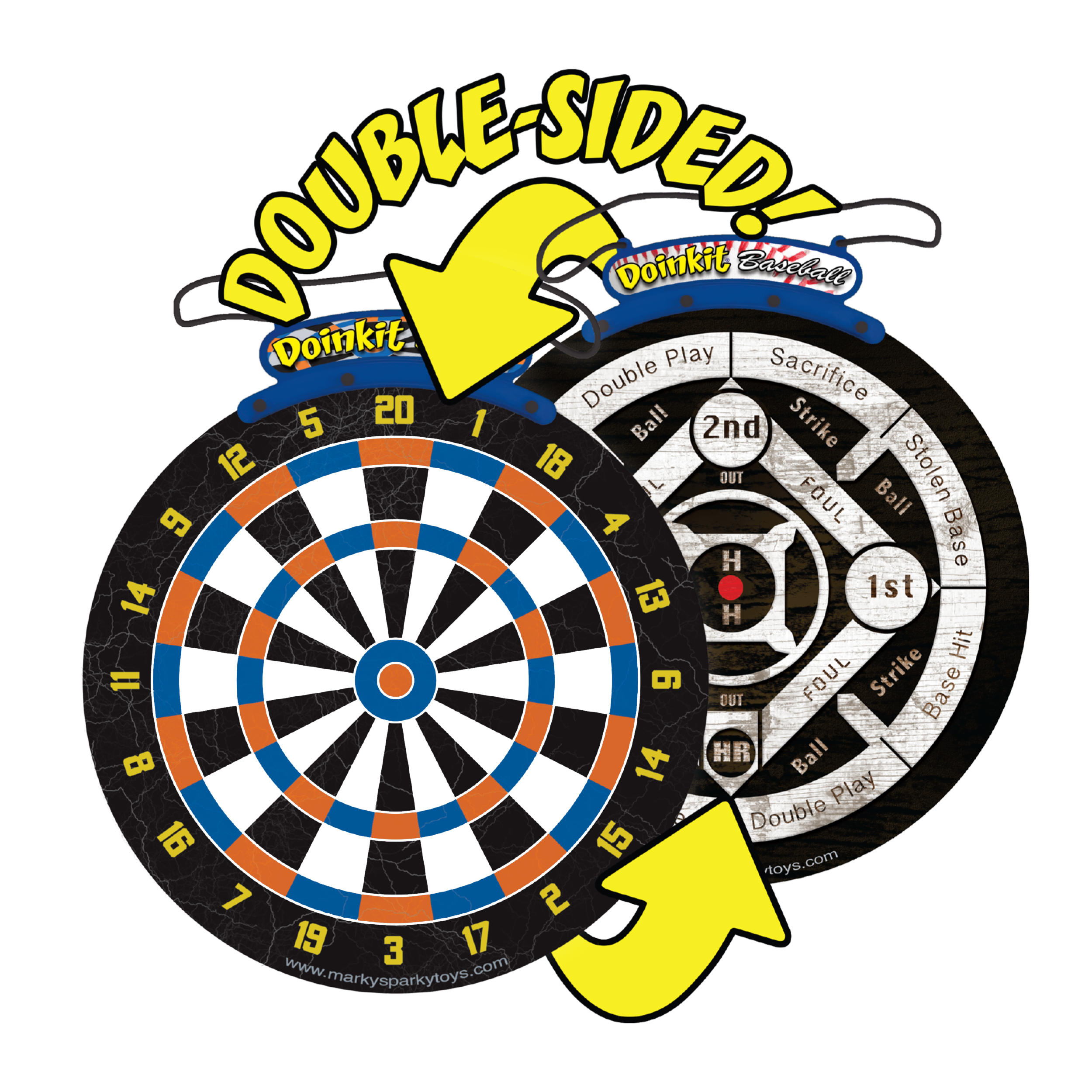 Marky Sparky Toys - Vente Jeu de sport – enfant et bébé - Doinkit® Darts Cible de Fléchettes Enroulable4