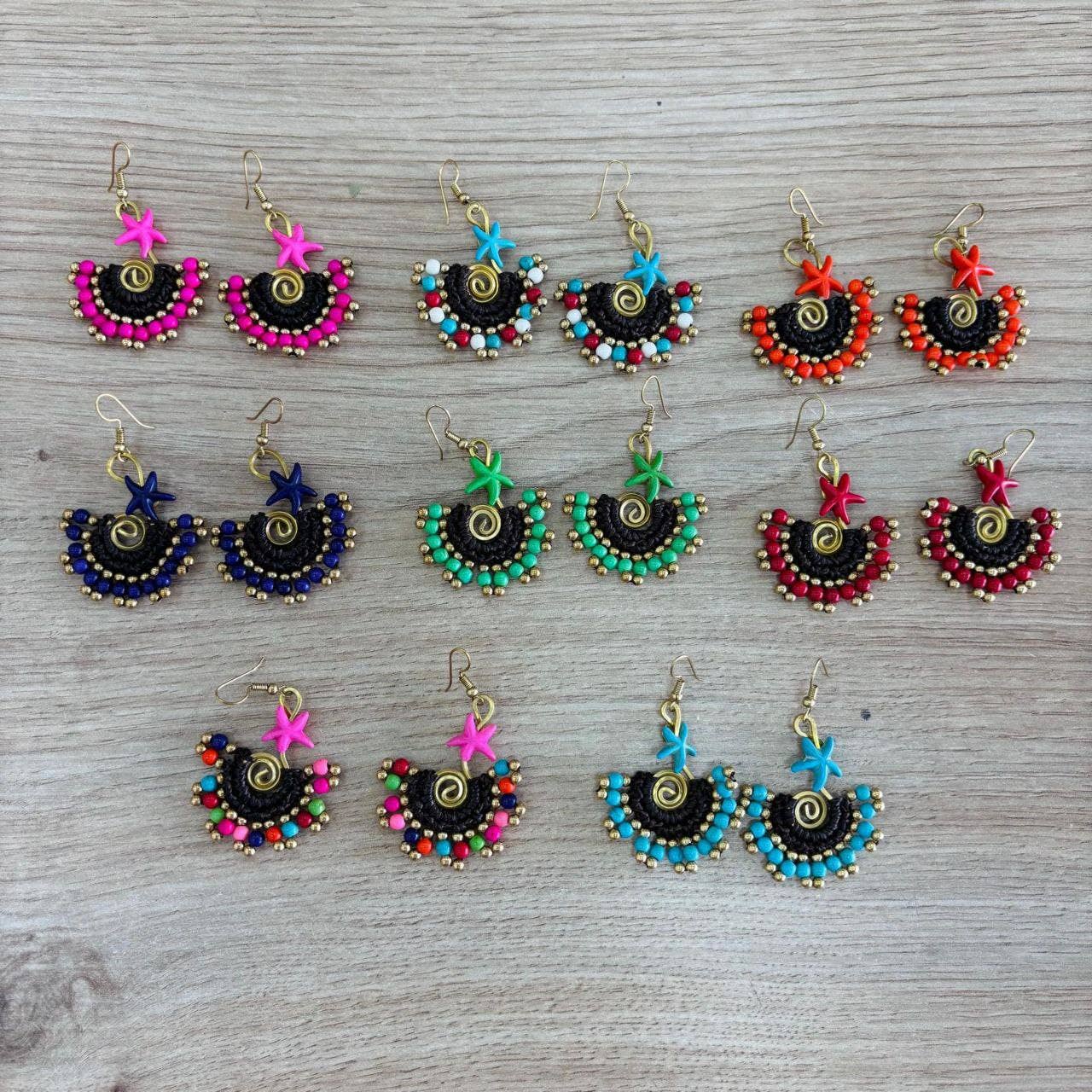 Hecho a mano - Wholesale Dangle Earrings - Round macrame earrings4