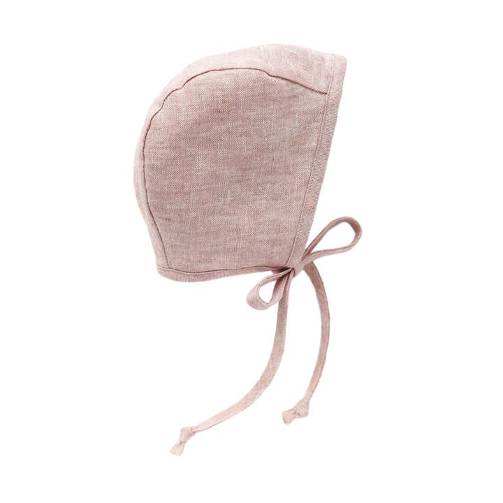 Blush Linen Bonnet Cotton-Lined for wholesale by Briar Baby