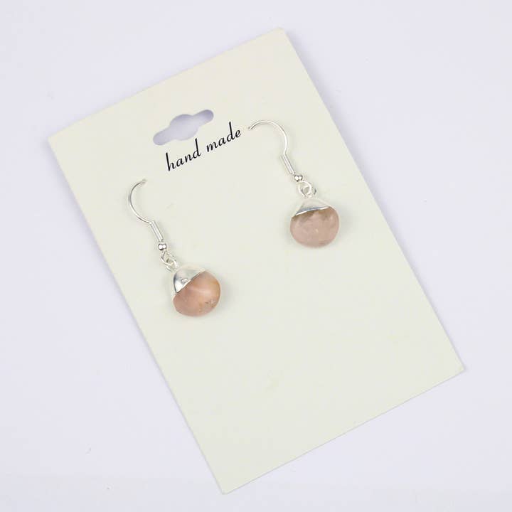 El'Cobre-Ecozonelifestyle - Wholesale Dangle Earrings - Rose Quartz Earring1