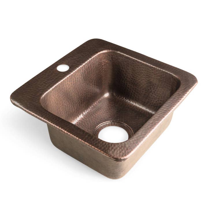 Pure Copper Hand Hammered 15 inch Baxter Bar Prep Sink for wholesale by Monarch Abode