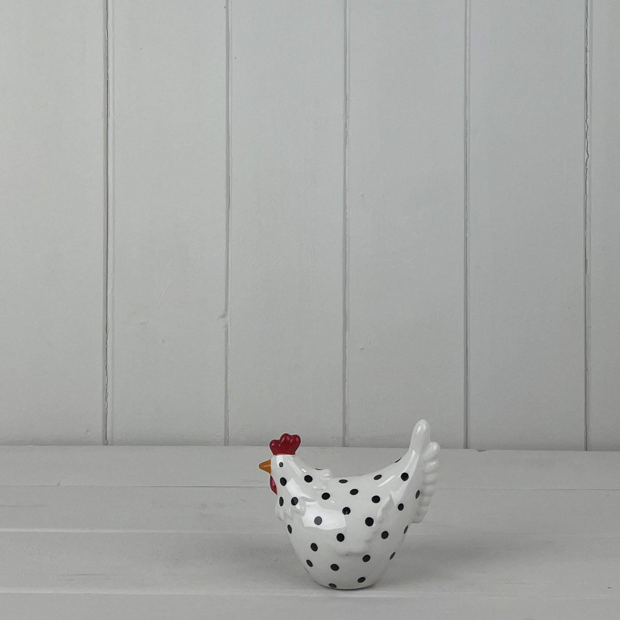 Satchville - Wholesale Decorative Figurine - White Dotty Chicken